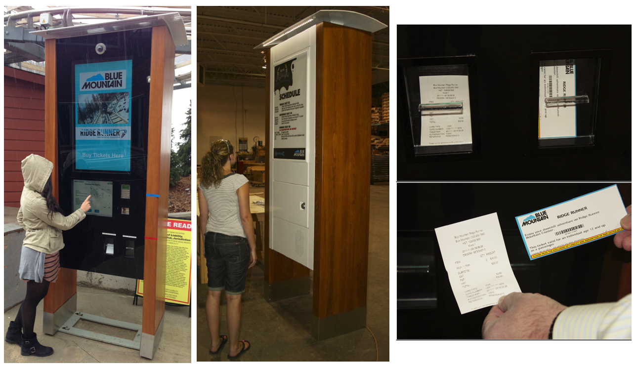 Ski lift Ticket and roller coaster ride ticket Kiosk
